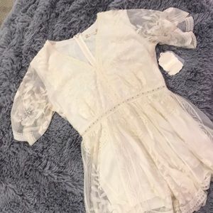 Ivory lace romper